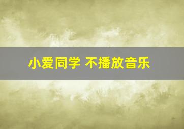 小爱同学 不播放音乐